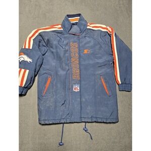 Vintage Denver Broncos Starter Jacket Youth Medium Full Zip Pullover‎ Puffer 90s
